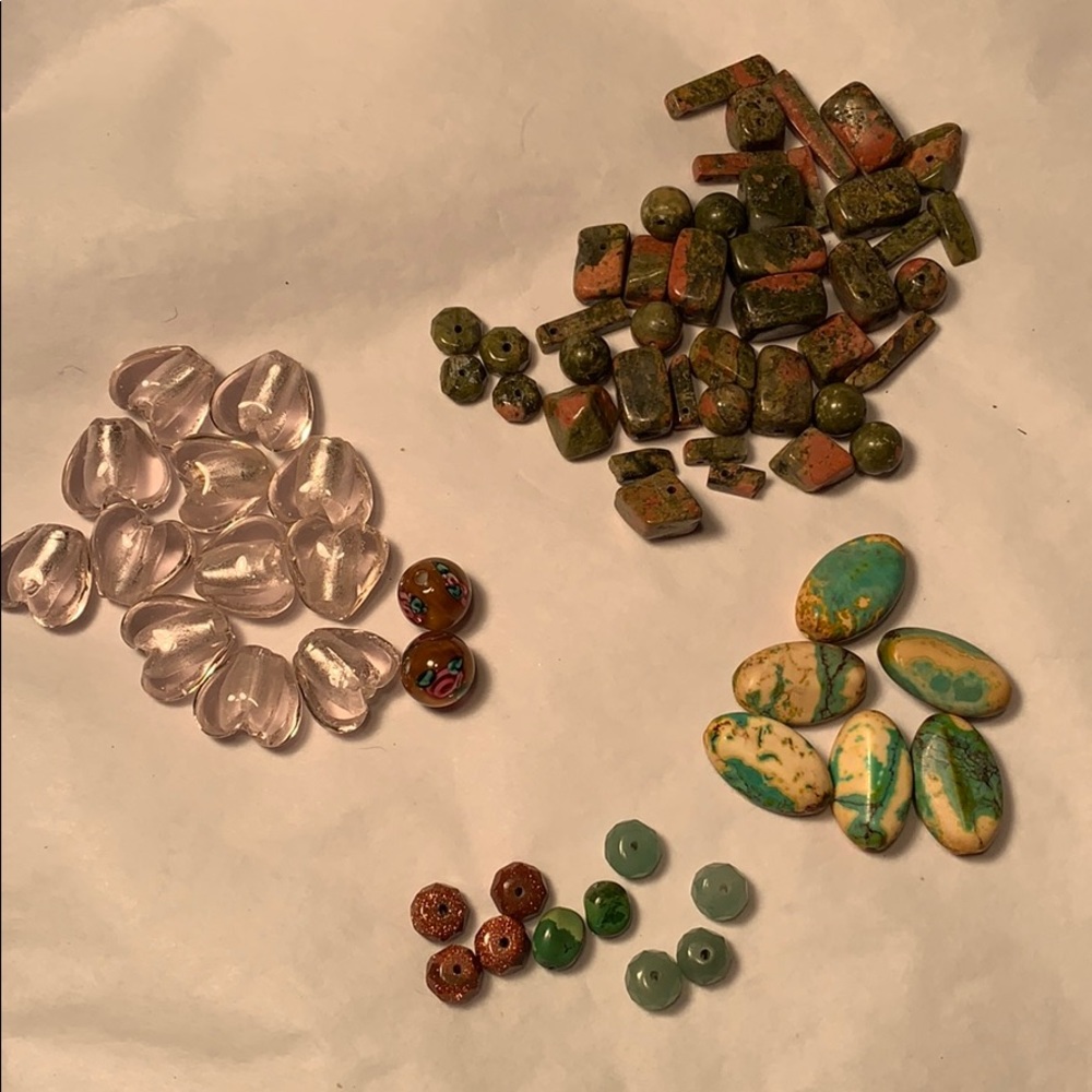 Jasper, Murano glass, Turquoise, Jade, Sand loose
